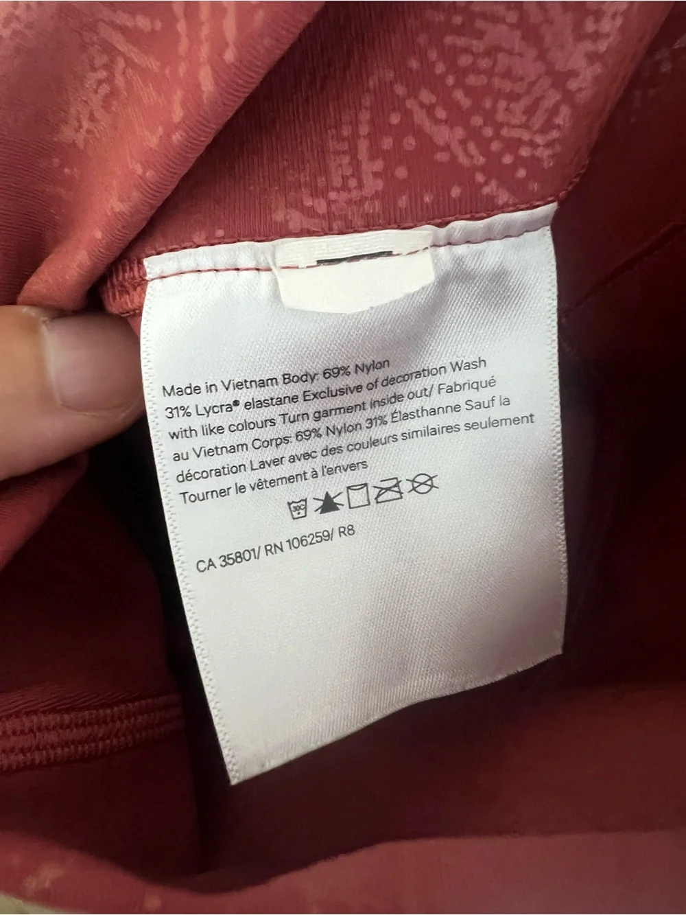 lululemon athletica Red High-Rise Textured Leggings